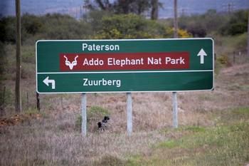 Strassenschild zum Addo-Nationalpark